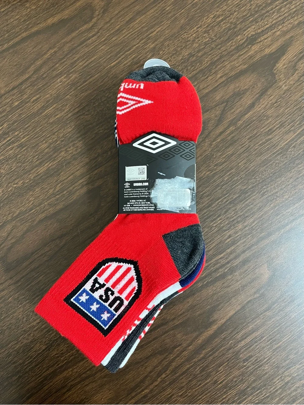 Umbro Tournament Edition USA Soccer Socks 6 Pairs Sz 6-12 New With Tags
